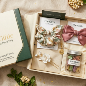 the giftie – hộp quà phụ kiện tóc "lụa tự nhiên" cao cấp