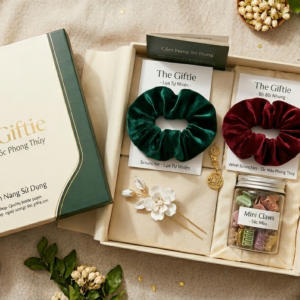 Hộp quà phụ kiện tóc nhung – The Giftie Bộ Đôi Cao Cấp